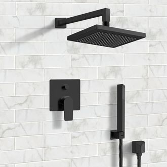 Shower Faucet Matte Black Shower System with 8